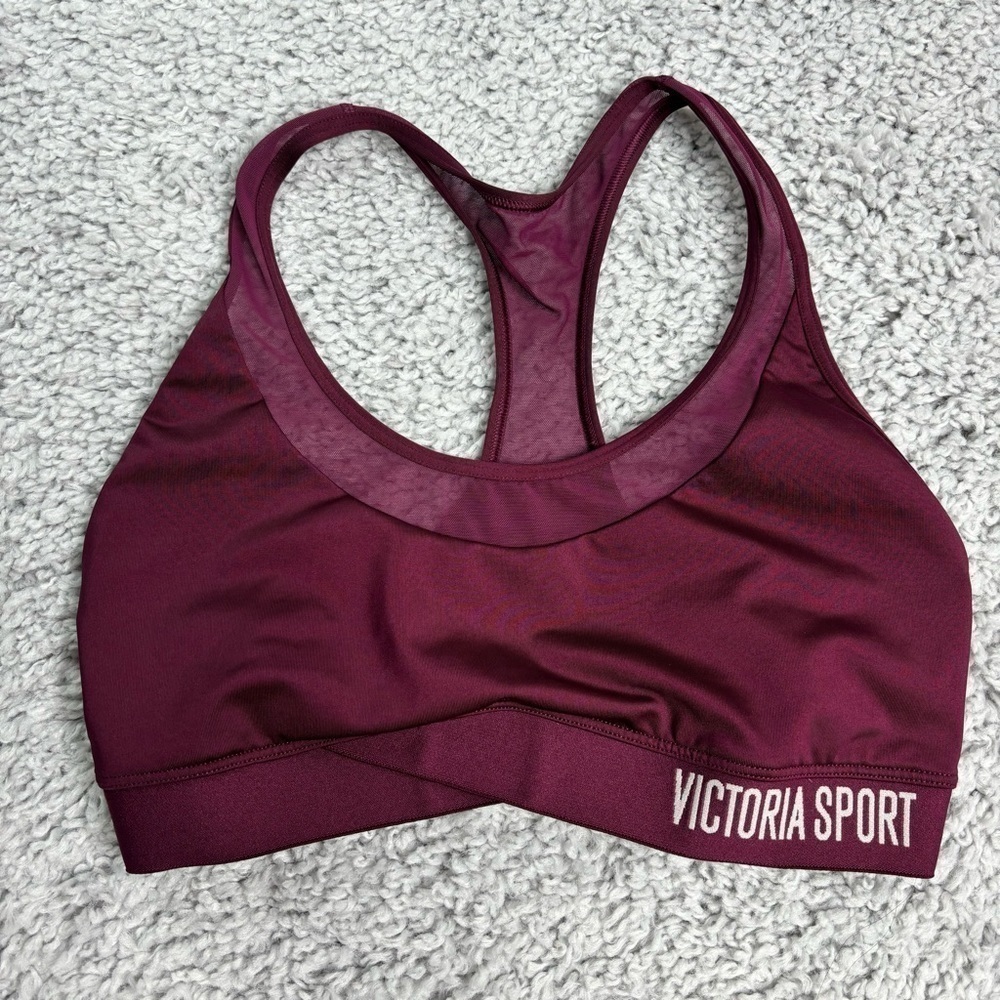 Victoria's Secret Sports Bra Womens Small Sheer Mesh Detail Crossover Front
